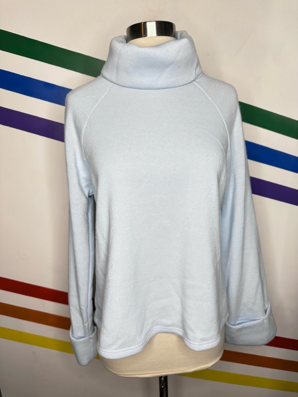 NEW Anthropologie funnel neck wide sleeve soft sweatshirt size small